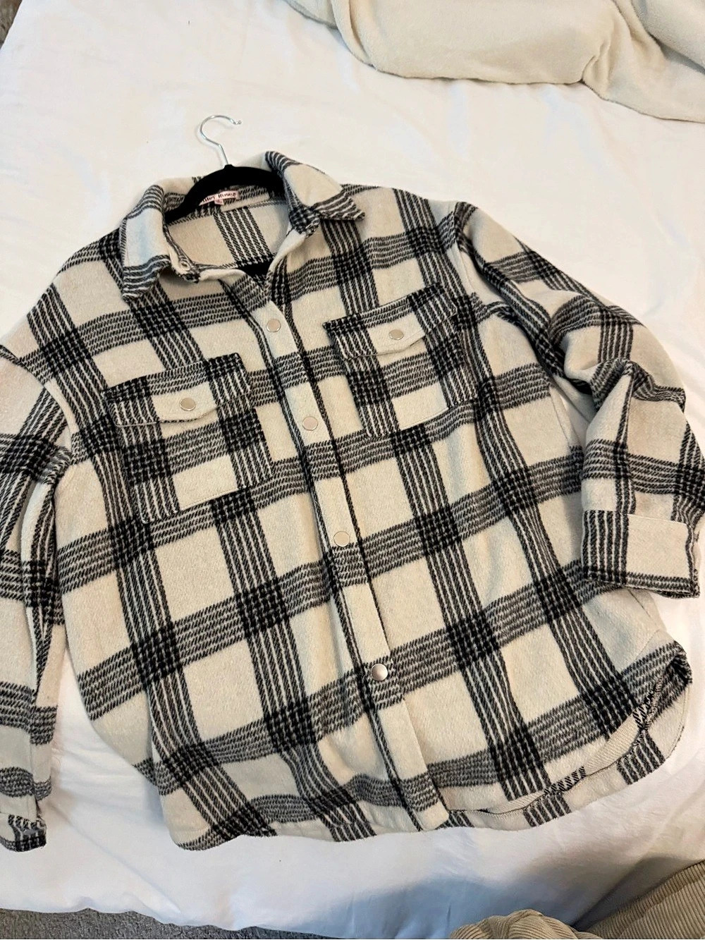 The Rose Plaid Jacket in White & Black